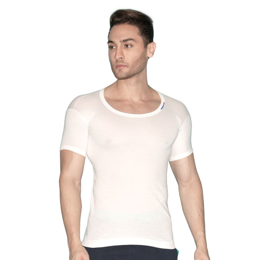 Rupa Frontline Round Neck Sleeve Vest White Pack of 1