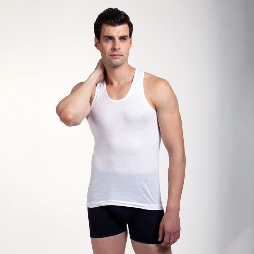 Rupa Jon Round Neck Vest White Pack of 1