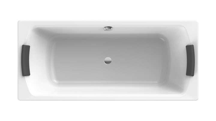 Roca RW221250001 Lun Plus Rectangular Steel Bath With Anti Slip Base and Grips 3.5 Mm Steel Sheet
