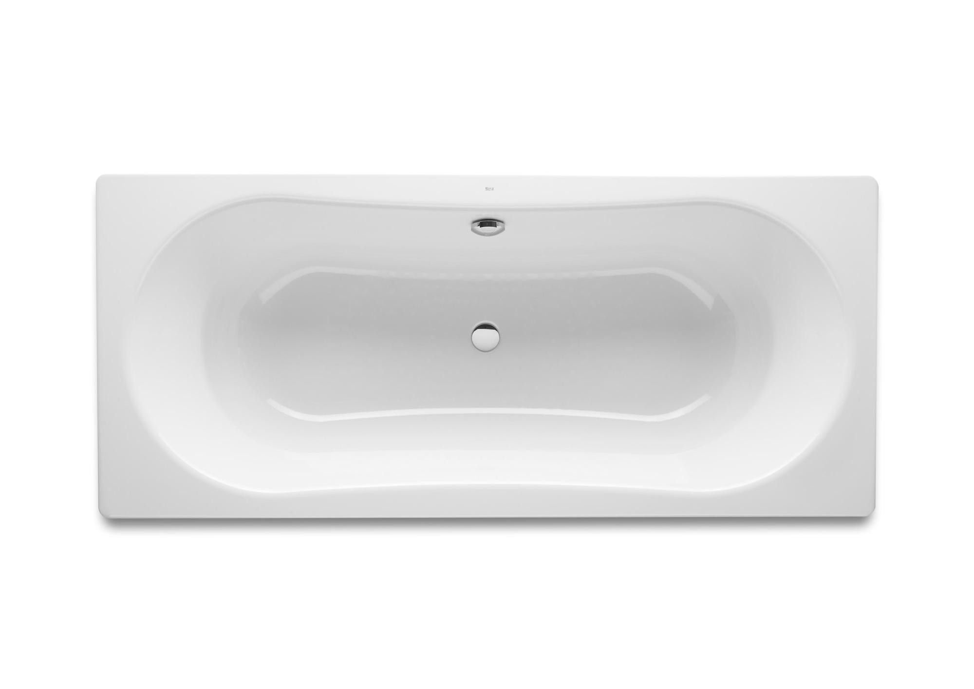 Roca RW221670000 Duo Plus Rectangular Steel Bath With Anti Slip Base and Grips 3.5 Mm Steel Sheet