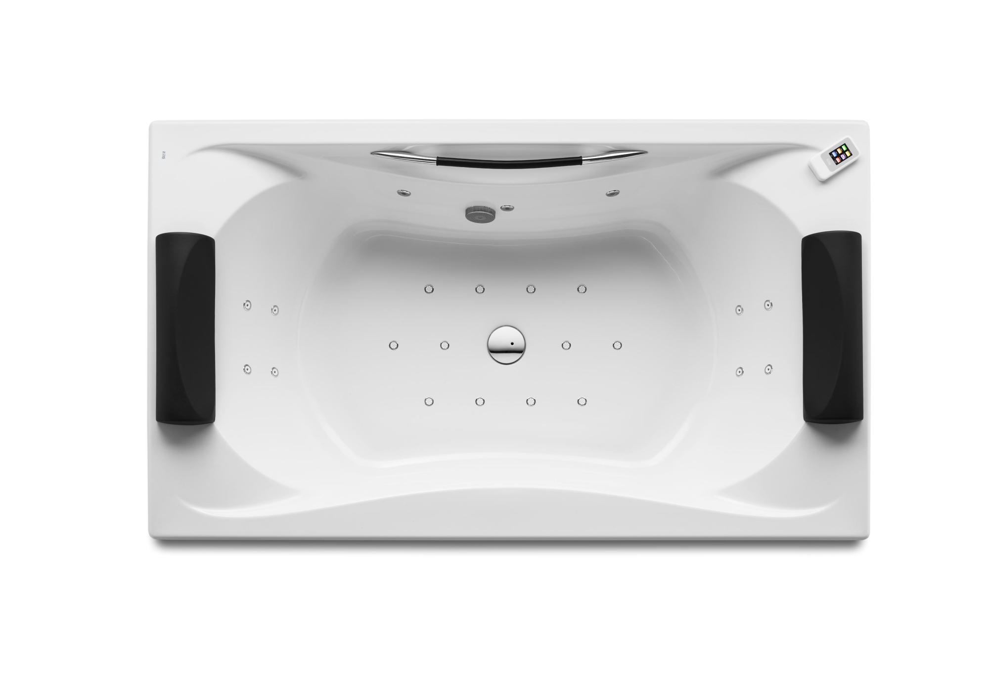 Roca RW248052001 BeCool Rectangular acrylic bath with Total hydromassage and waste kit