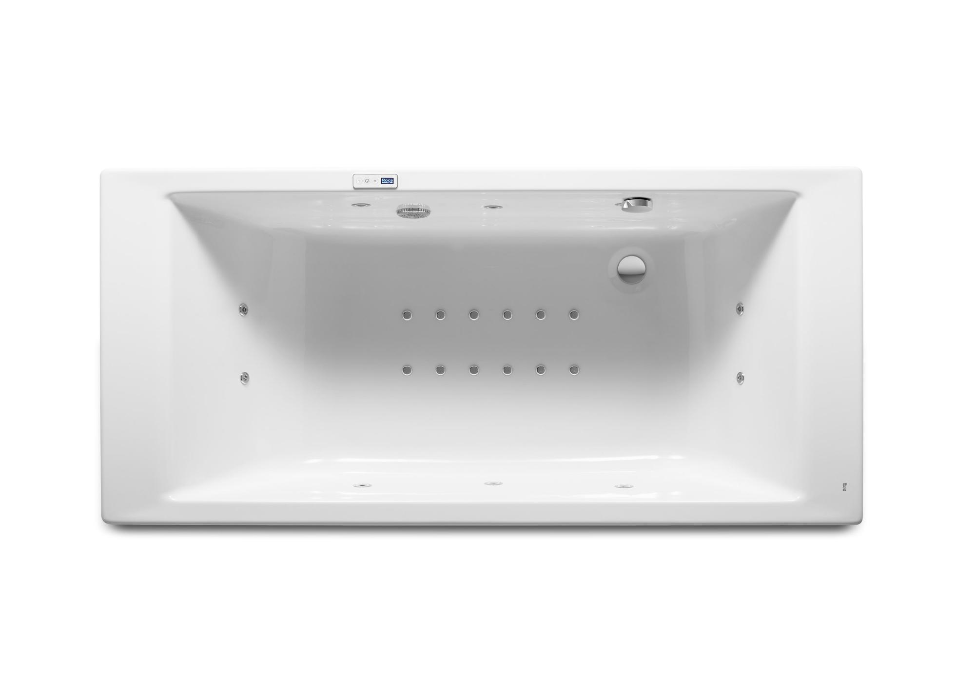 Roca RW248062001 Vythos Rectangular acrylic bath with Total hydromassage and waste kit