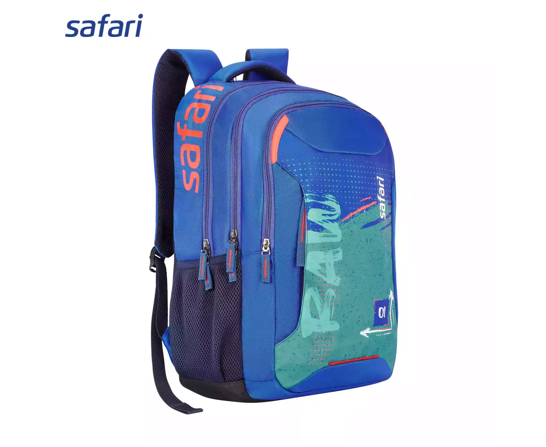 Safari Axis Backpack 19 inch | 3 Compartment | Rain Cover | Front Pocket | Padded