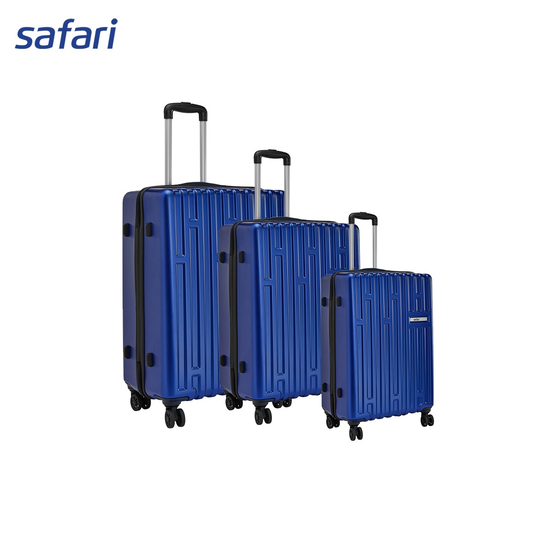 Safari Cargo Neo 8 Wheels Hard Luggage ( Combo) | 100% Polycarbonate | TSA Lock | Anti Theft Secure Zipper | Color Metallic Blue