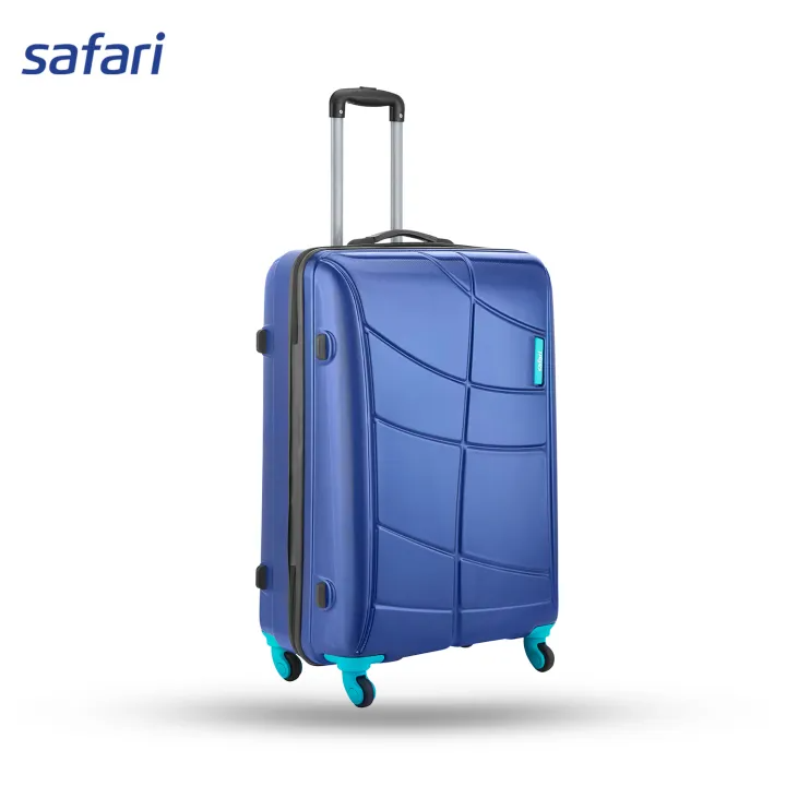 Safari Crypto Large - 4 Wheels Hard Luggage | 100% Polycarbonate | TSA Lock | Premium Twill Texture | Midnight Blue
