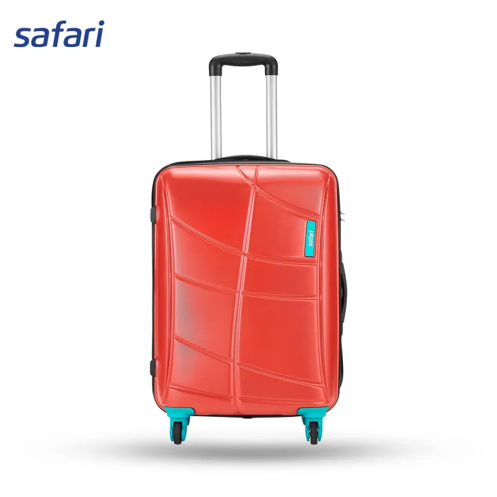 Safari Crypto Large - 4 Wheels Hard Luggage | 100% Polycarbonate | TSA Lock | Premium Twill Texture | Scarlett Red 
