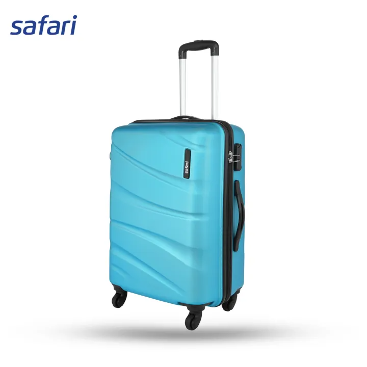 Safari Flo Large - Secure 4 Wheels Hard Luggage | 100% Polycarbonate Shell | Fixed Combination Lock | Anti Theft Secure Zipper | Electric Teal