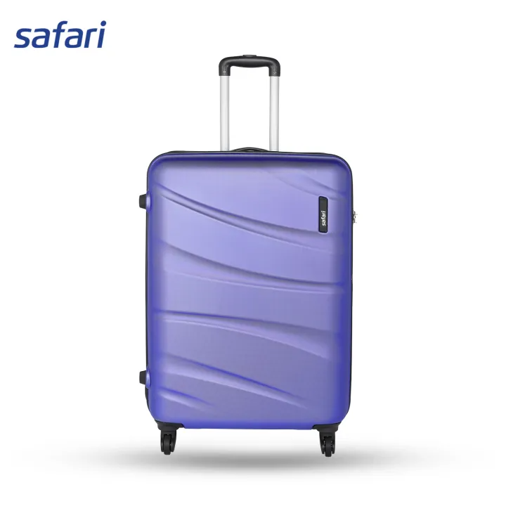 Safari Flo Large - Secure 4 Wheels Hard Luggage | 100% Polycarbonate Shell | Fixed Combination Lock | Anti Theft Secure Zipper | Metallic Purple