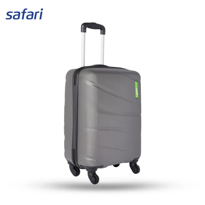 Safari Flo Small - Secure 4 Wheels Hard Luggage | 100% Polycarbonate Shell | Fixed Combination Lock | Anti Theft Secure Zipper | Gun Metal