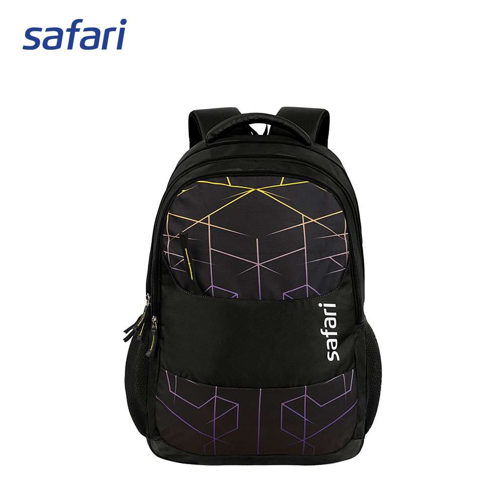 Safari Hi-Tech Backpack 19 Inch | 3 Compartment | Front Storage Pocket | Mesh Pockets | Mesh Padding
