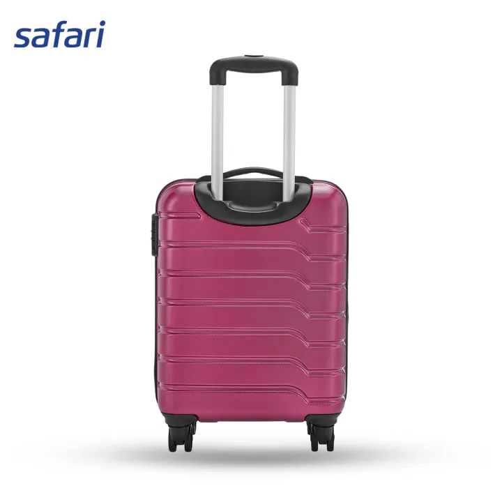 Safari Ozone 8 Wheels Hard Luggage (Small) | 100% Polycarbonate Shell | Fixed Combination Lock | Color- Wine Red