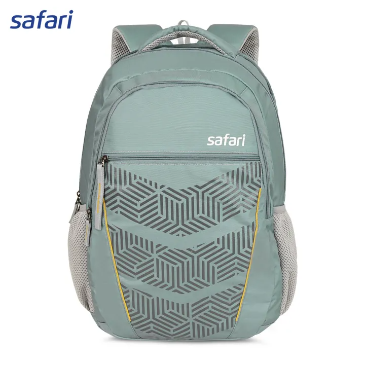 Safari Tribal Backpack 19 inch | 3 Compartment | Laptop Support | Rain Cover | Front Storage Pocket | Mesh Padding | Color Grey