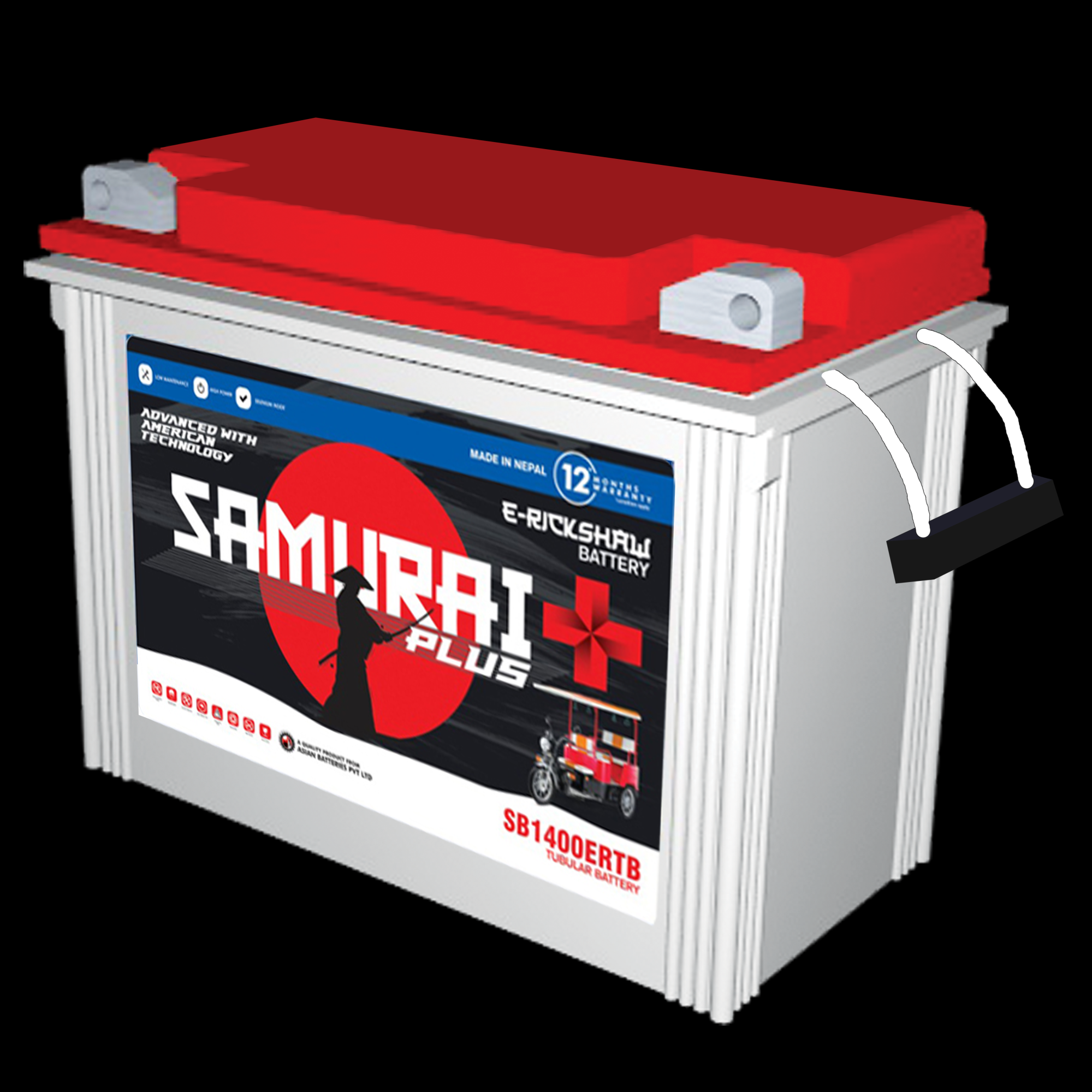Asian Batteries Samurai Series E-Rickshaw Battery SB140ERTB