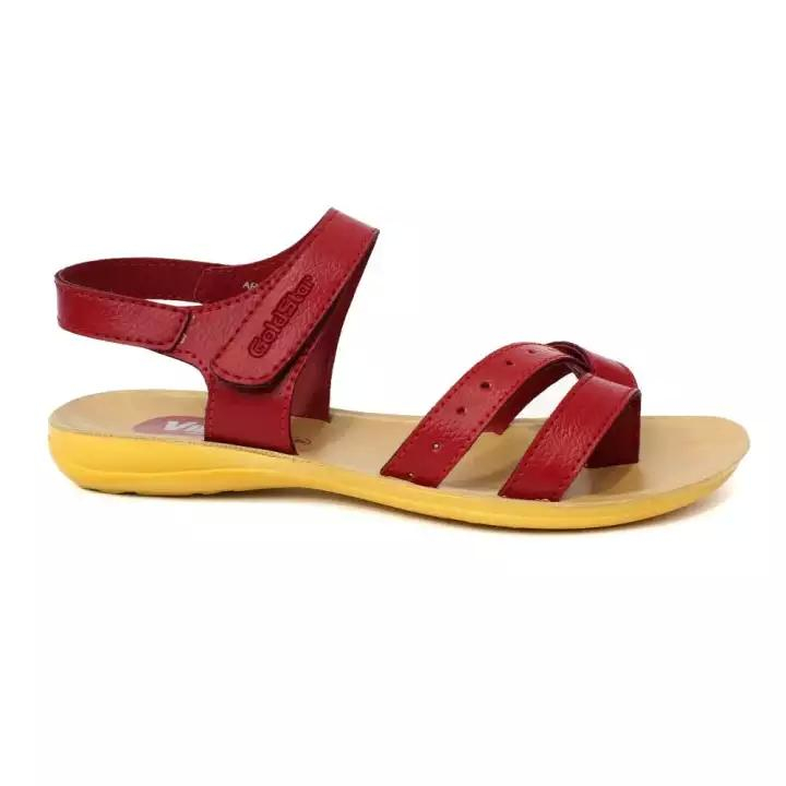 Goldstar ECCO 01-02 Red Strappy Sandals For Women