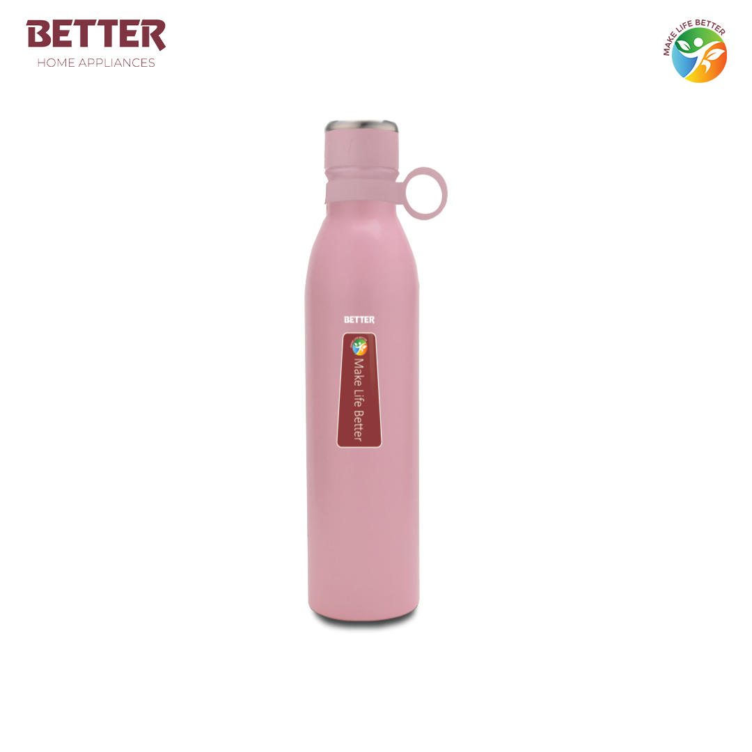 Better Saturn Sports Bottle 750ml, Baby Pink Stainless Steel  | Vacuum Insulated Flask