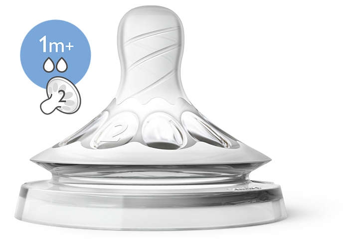 Philips Avent Natural Baby Bottle Nipple Newborn 0M+ 2pk SCF652/23