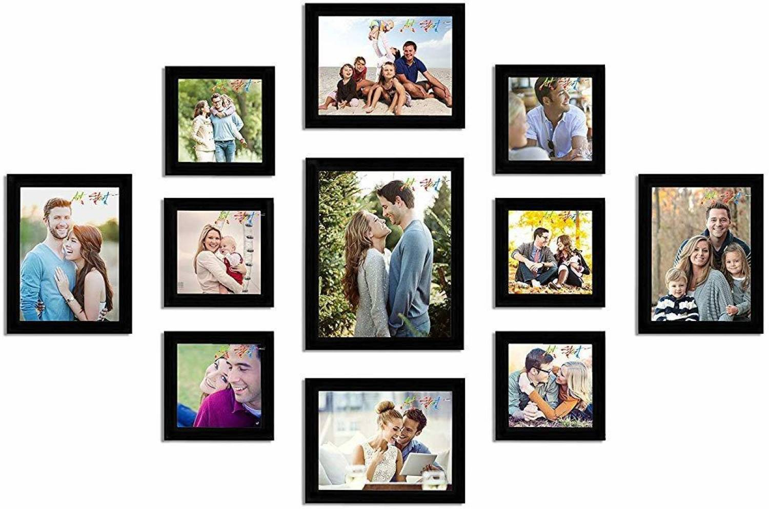11 Individual Black Wall Photo Frames Wall Decor Set