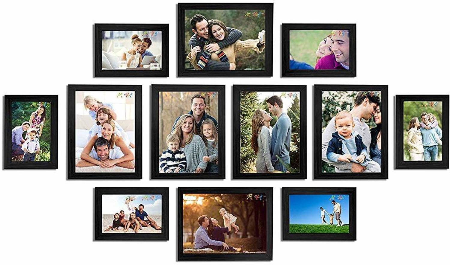 Set of 12 Individual Black Wall Photo Frames