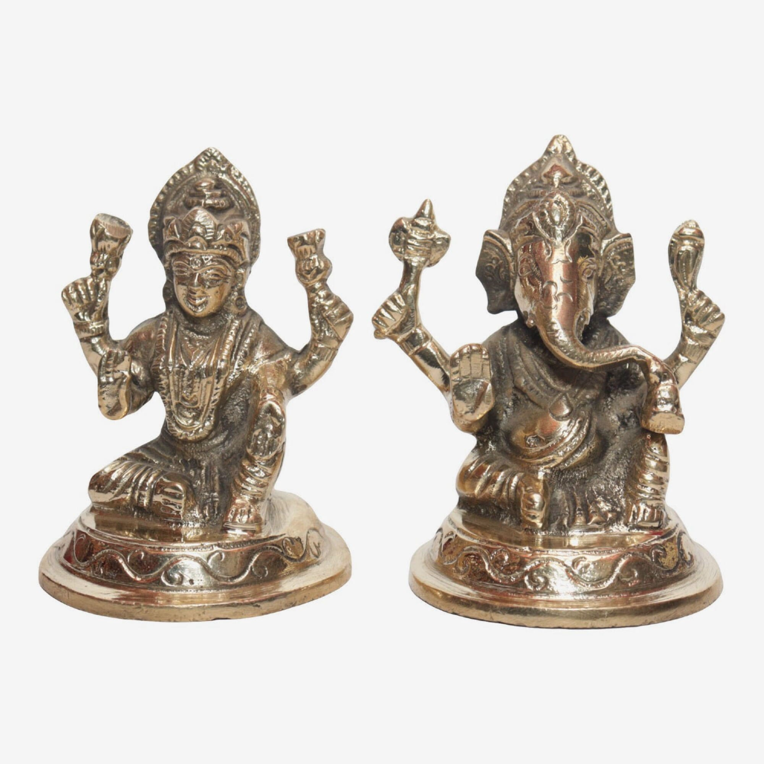Seven Chakra Handicraft - Set Of 2 Laxmi And Ganesh Statue 8 Cm 700 G