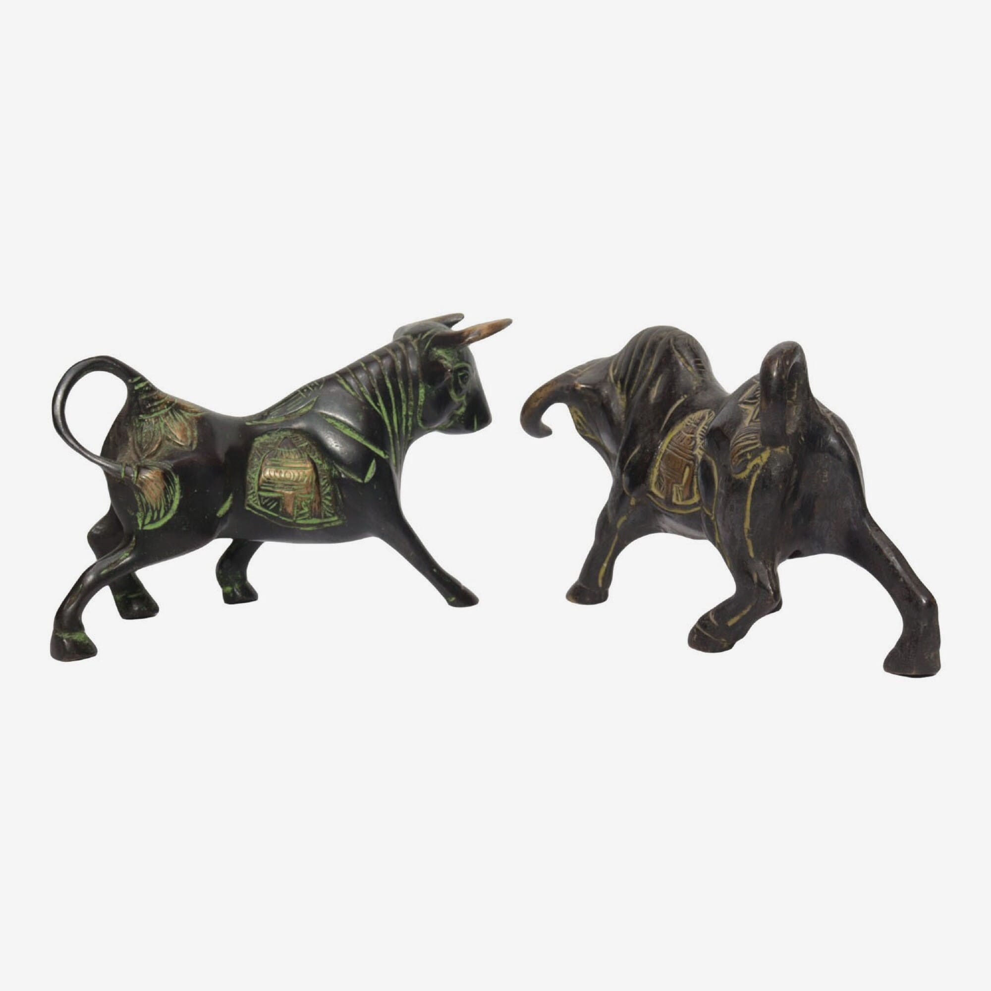 Seven Chakra Handicraft - Set OF 2 Ox Statue 15 cm 1.630 Kg