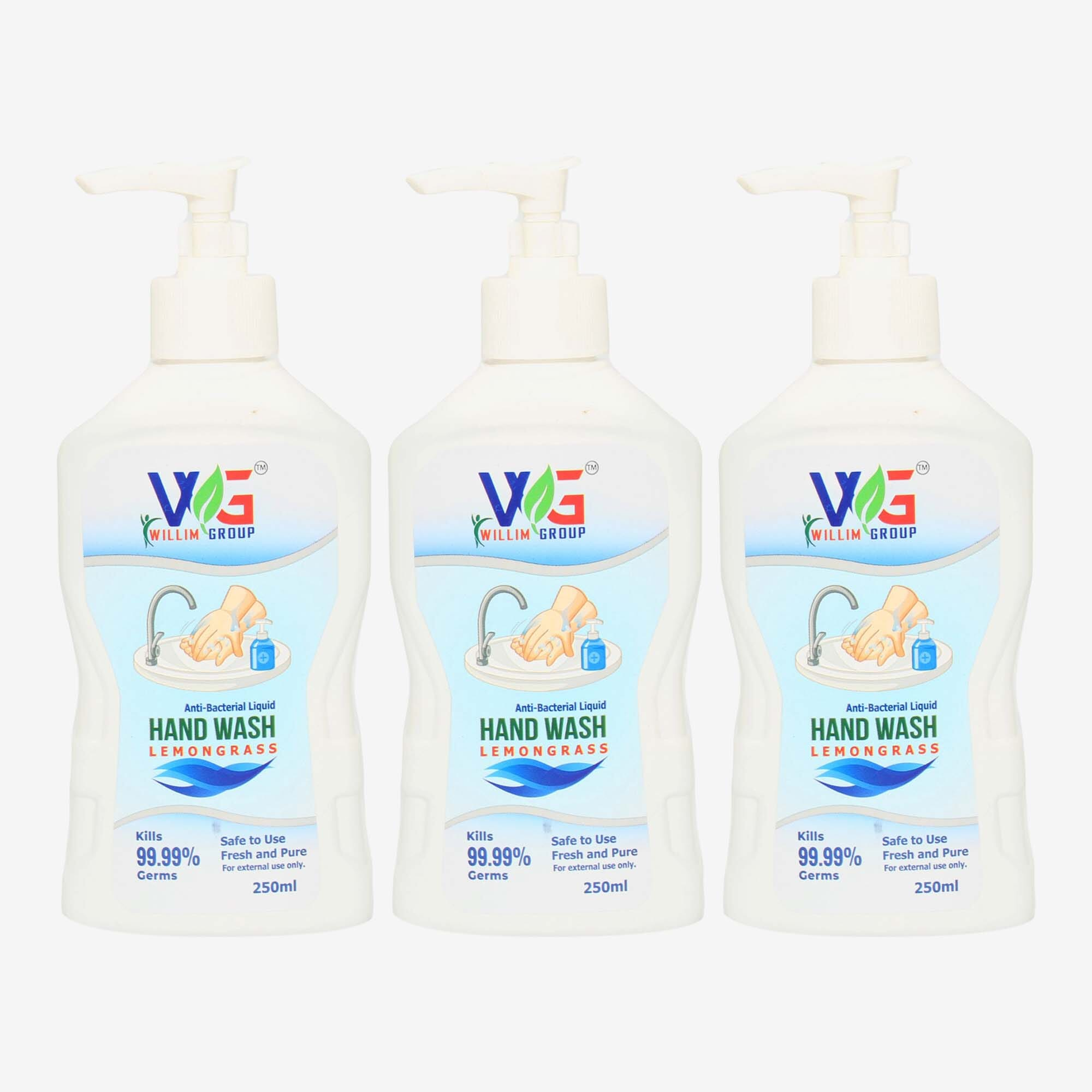 Set Of 3 Willim Group Anti Bacterial Liquid Hand Wash Lemongrass 250ml