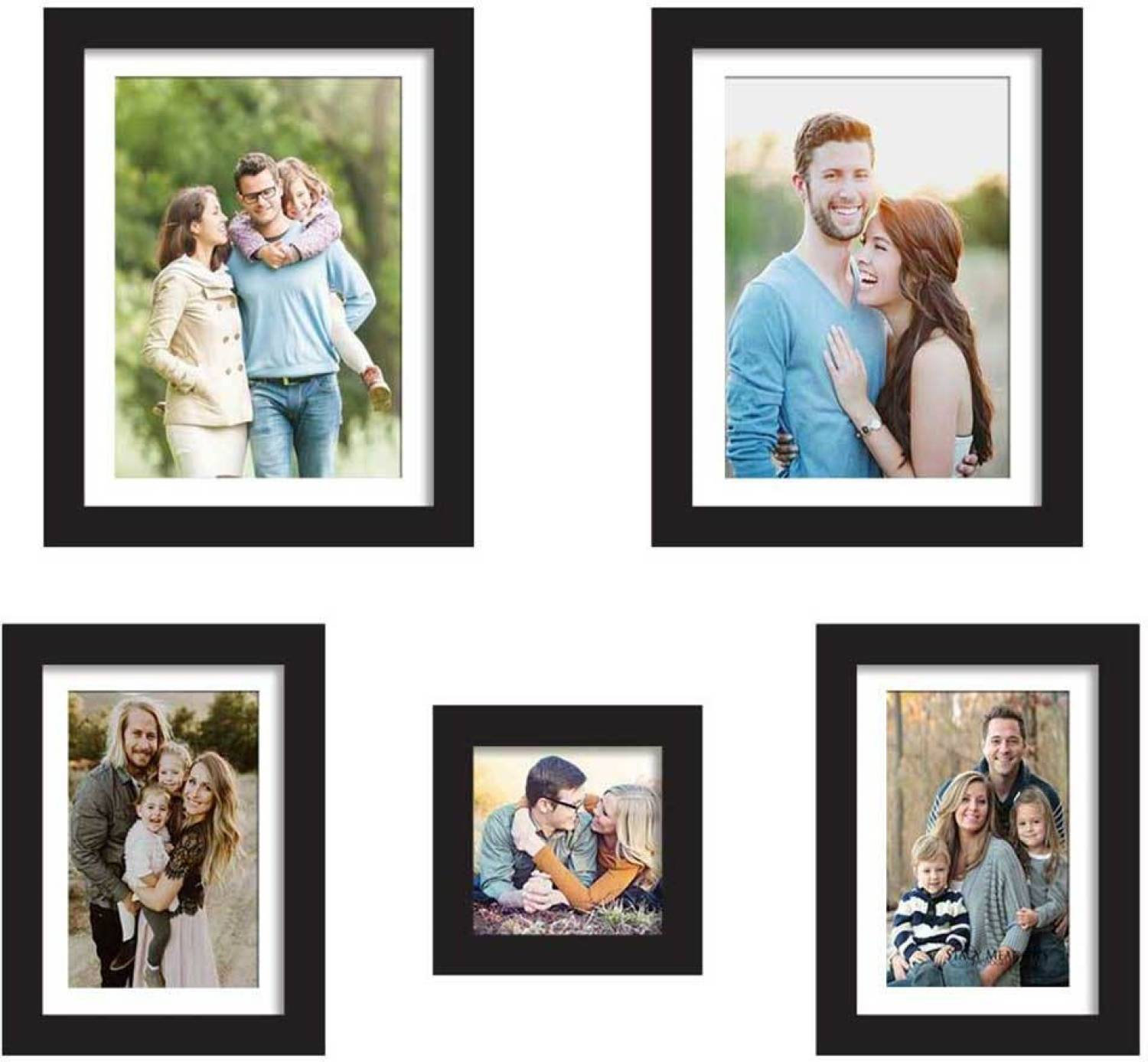 Art Street Set Of 5 Black Wall Photo Frame, For Home Decor With Free Hanging Accessories