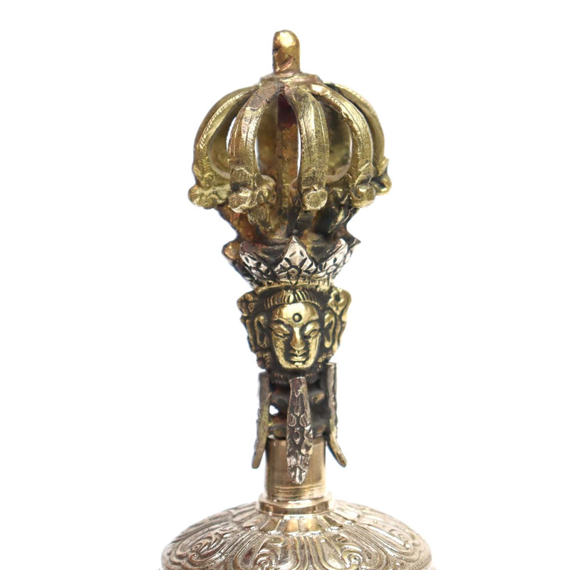 Seven Chakra Handicraft - Special Bronze Bell/Bajra Set (Mantra 8 Head Design)