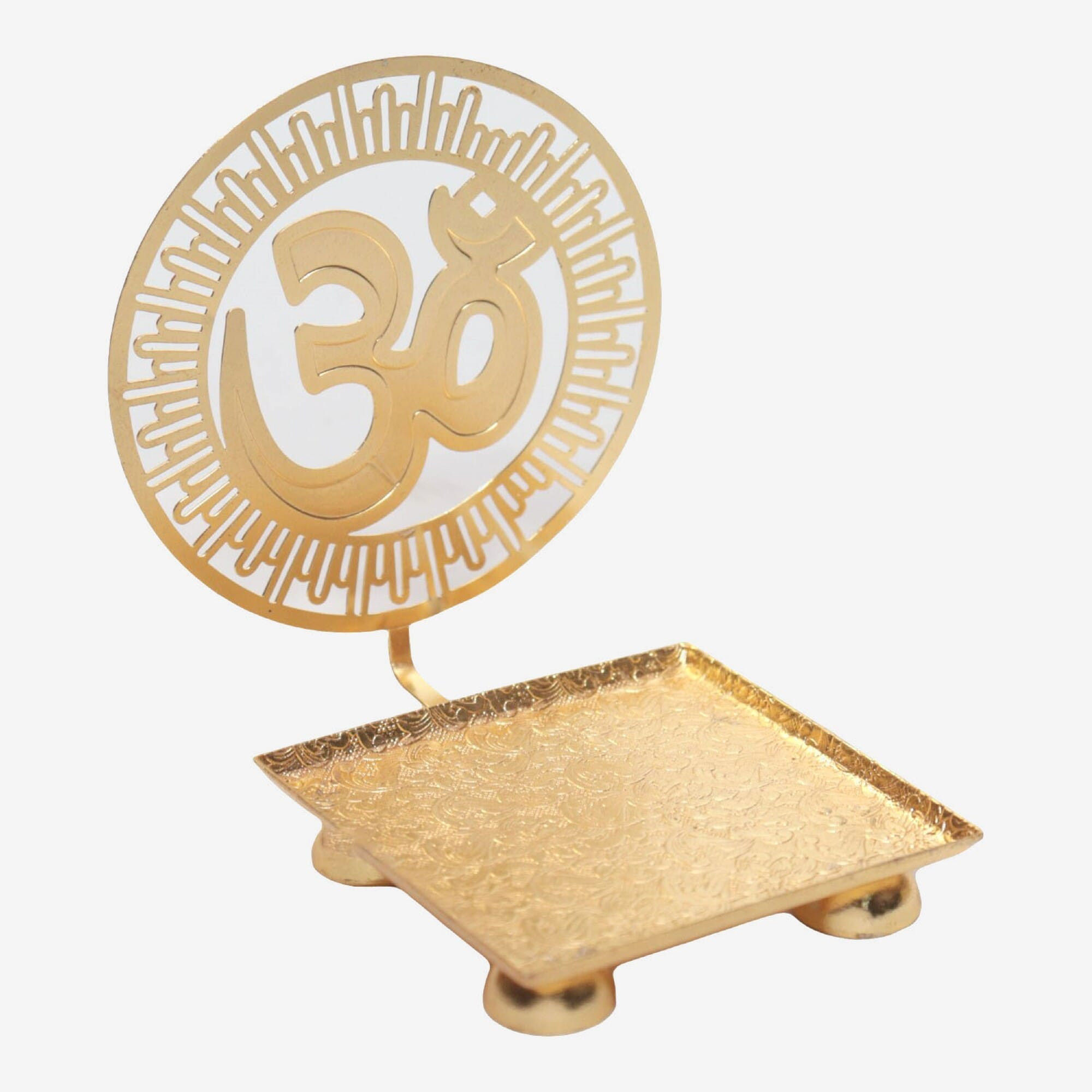 Seven Chakra Handicraft - Brass Ohm Fore Shadowing Candle Holder 6 cm 20 g