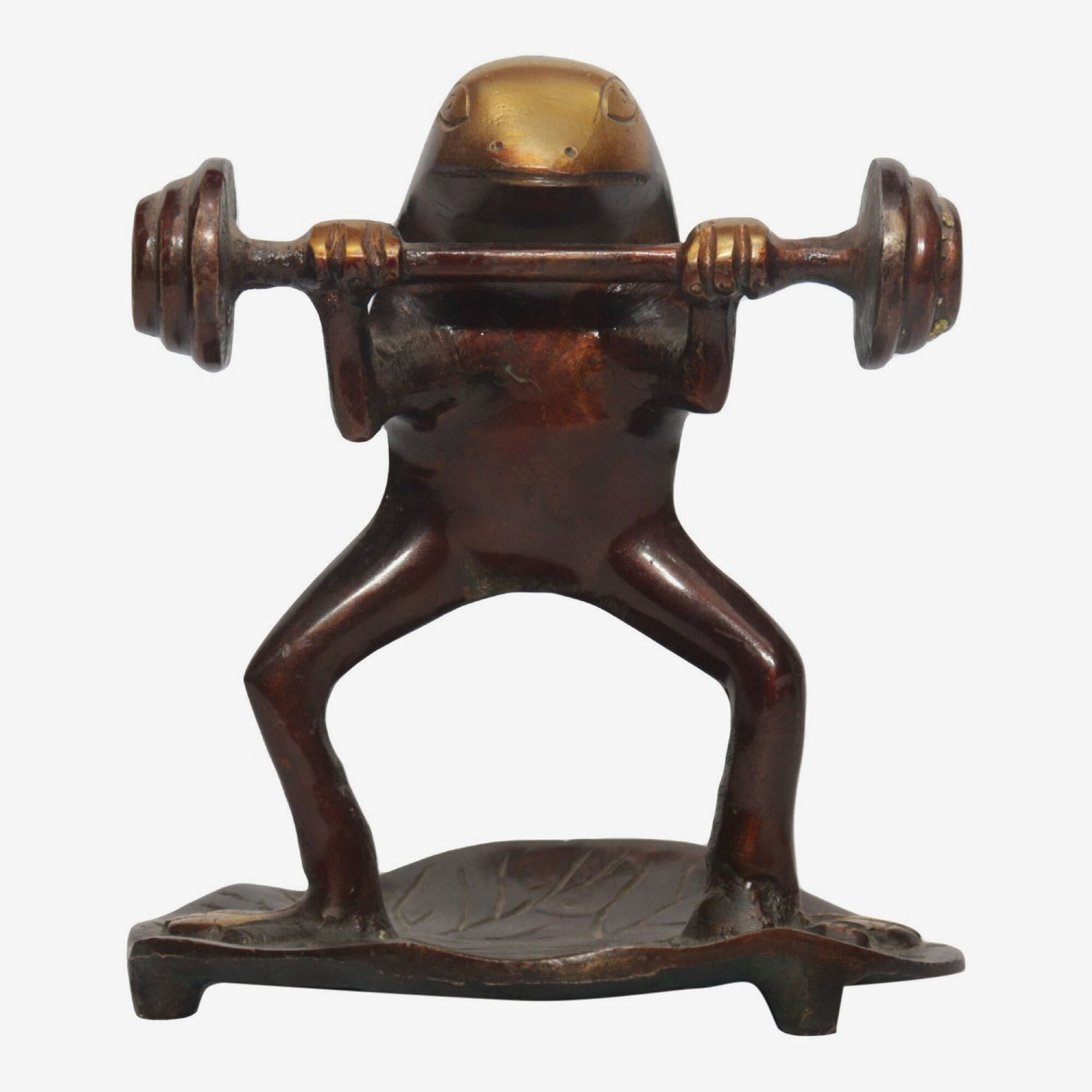 Seven Chakra Handicraft - Frog Lifting Dumbell Statue 13 cm 660 g