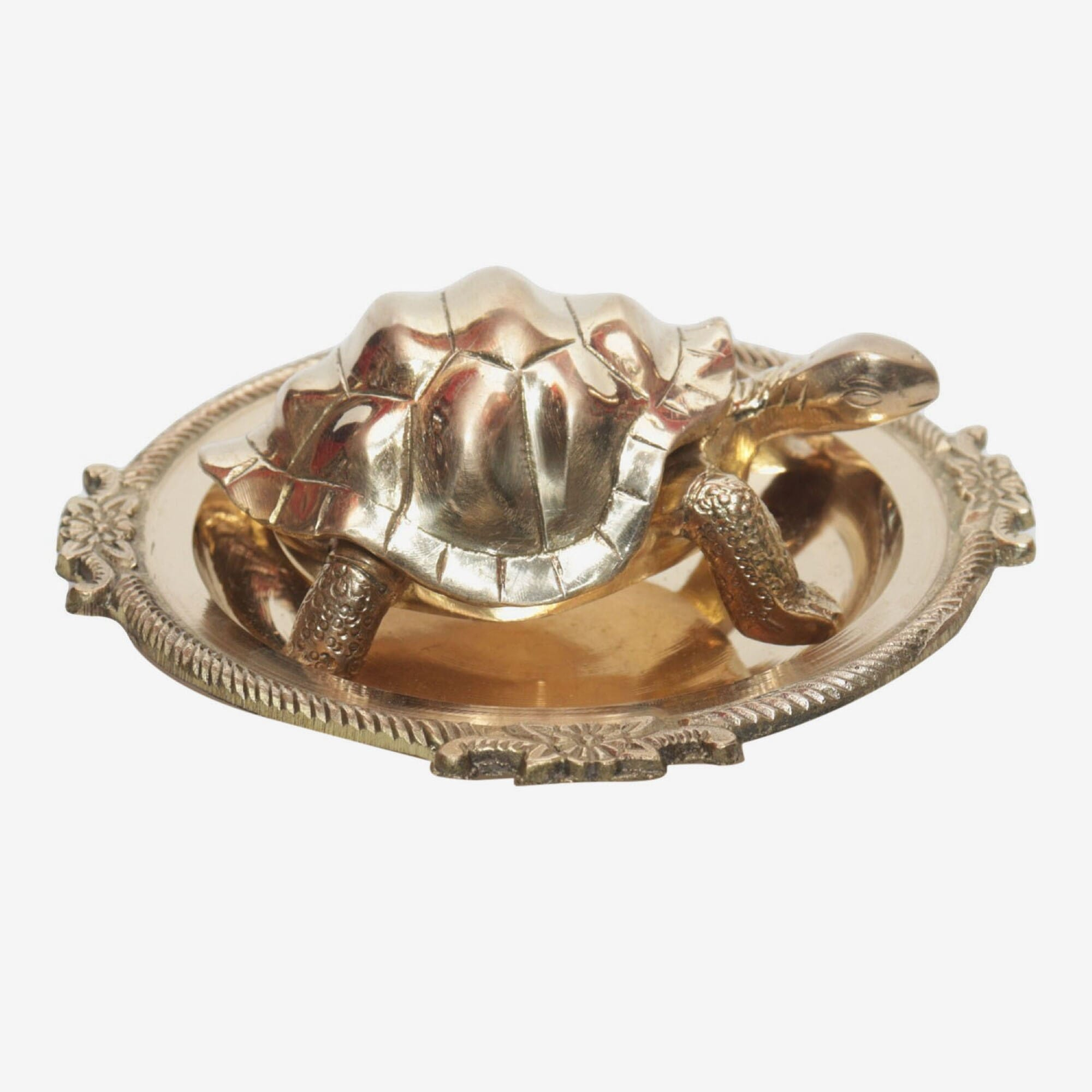 Seven Chakra Handicraft - Turtle With Plate Statue 16 cm 1.15 Kg