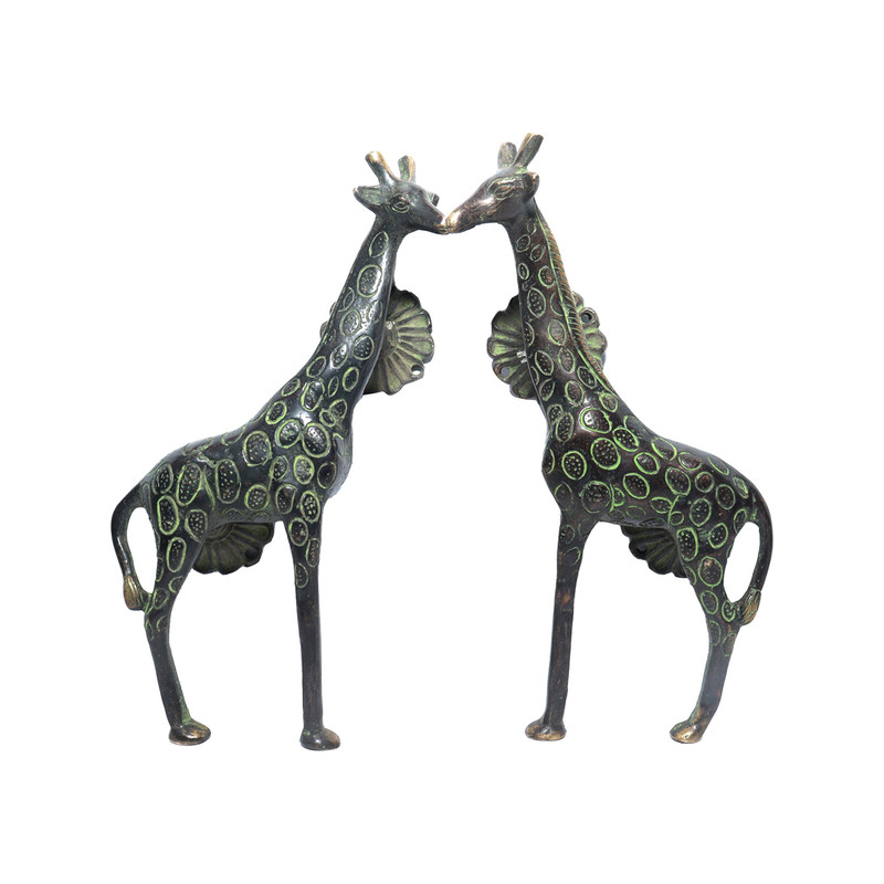 Seven Chakra Handicraft -Giraffe Design Door Handle Pair 23cm