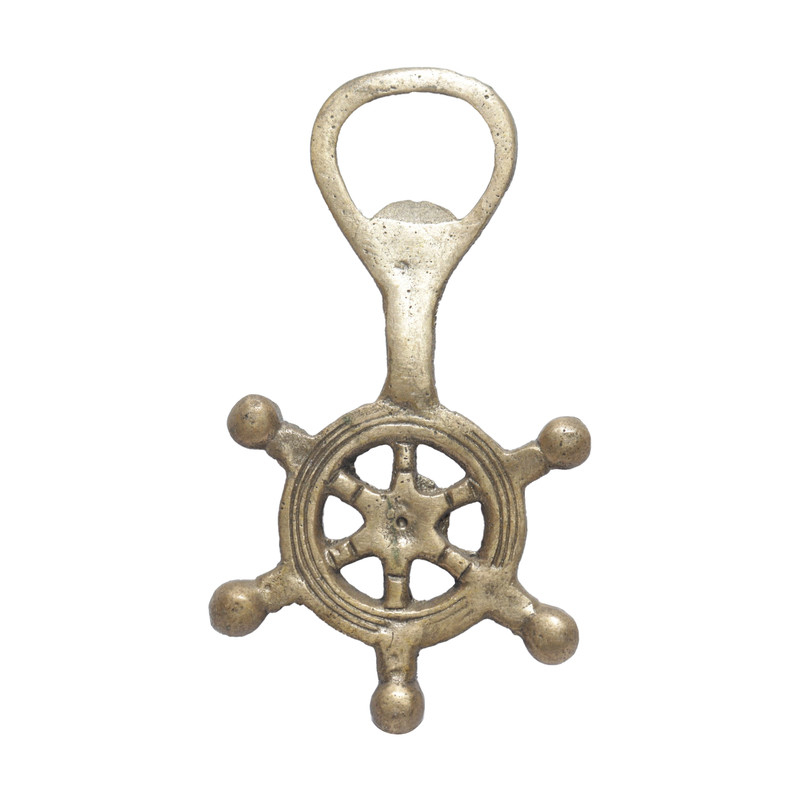 Seven Chakra Handicraft -12cm Size Wheel Design Beer Bottle Opener (Golden)