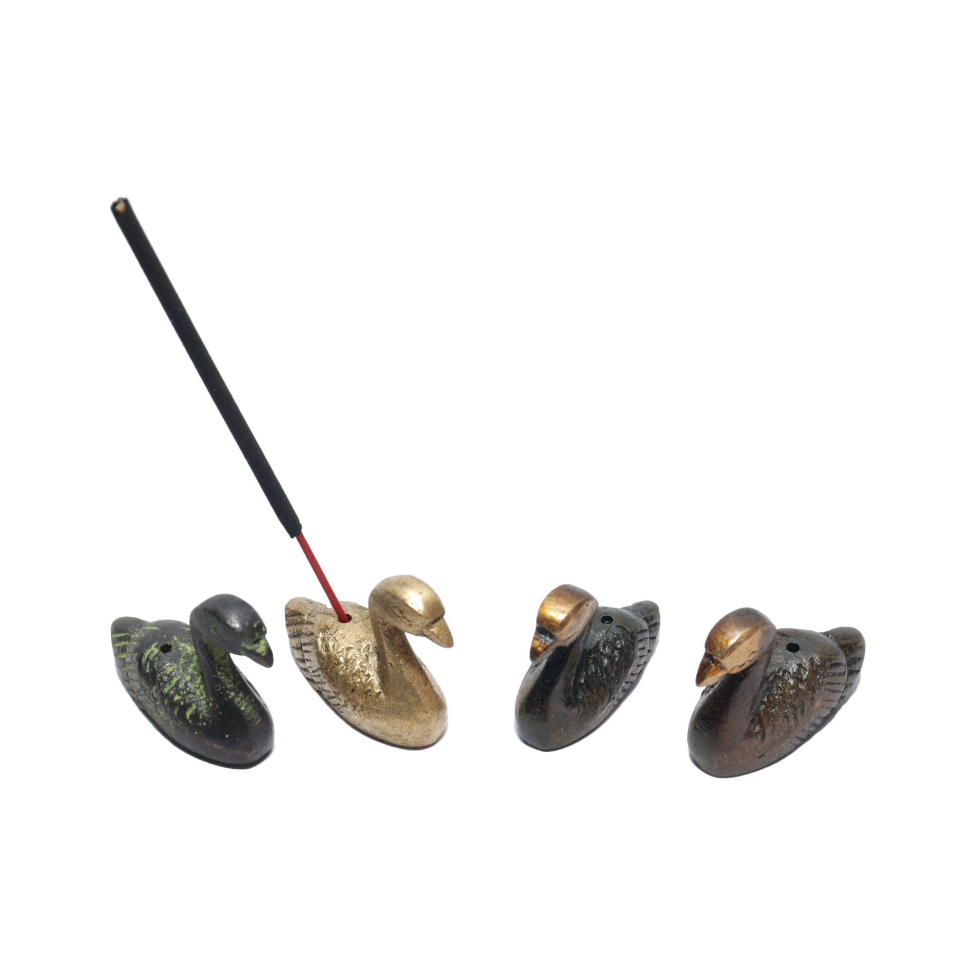 Seven Chakra Handicraft- 3cm size Set of 4pcs Swans Design small Incense Holders