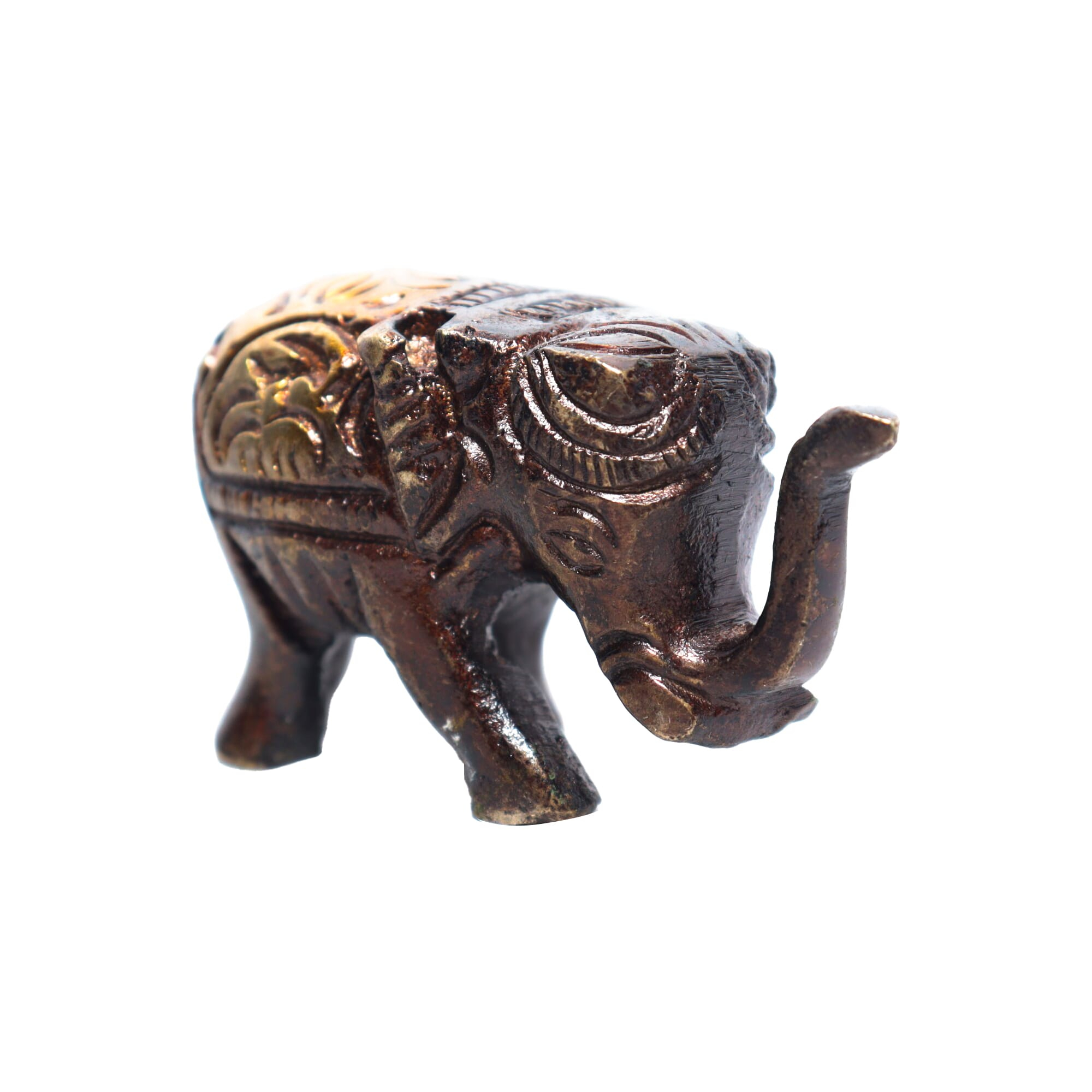 Seven Chakra Handicraft- 5cm size Elephant Statue Small (Brown)