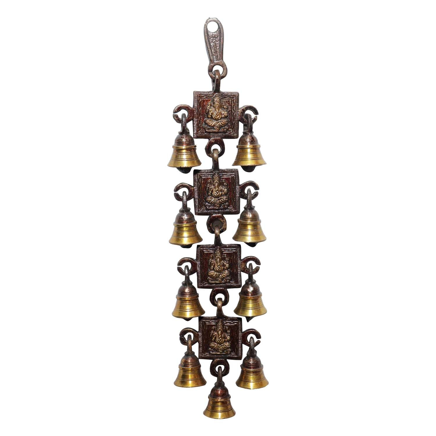 Seven Chakra Handicraft - 36cm size Hanging Mangal Ganesh Door Décor(Brown)