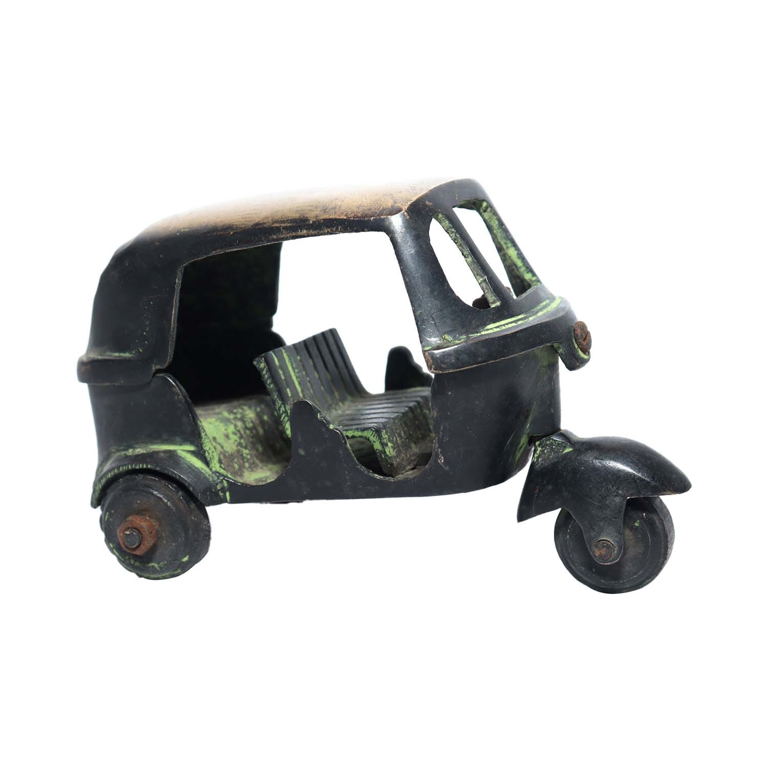 Seven Chakra Handicraft-12cm size Tempo Rikshaw Statue (Green)