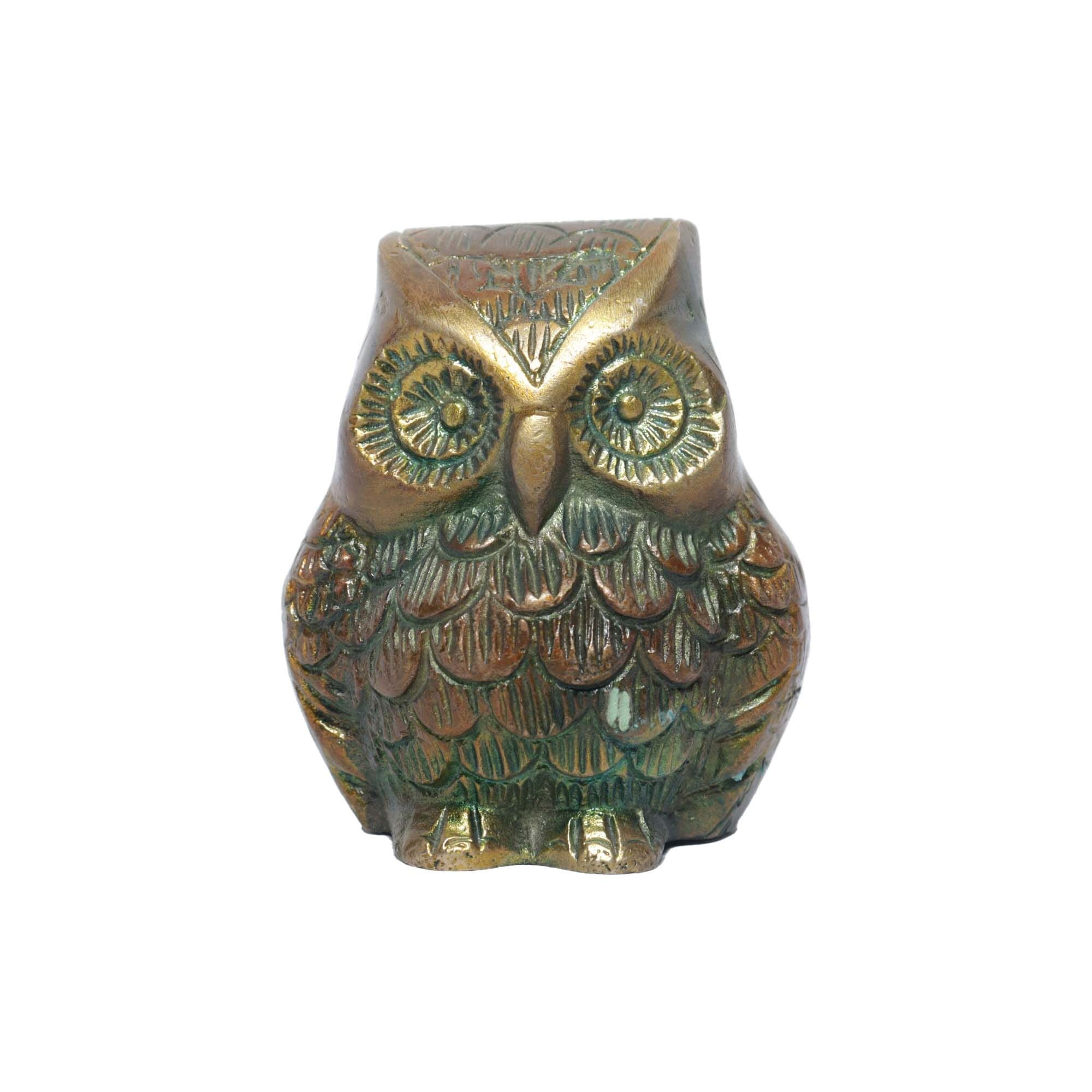 Seven Chakra Handicraft-7cm size Owl Statue (small)(Green)