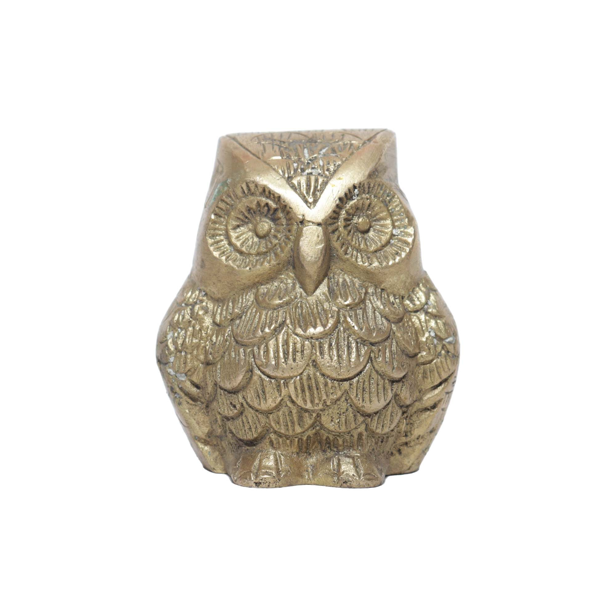 Seven Chakra Handicraft-7cm size Owl Statue (small)(Golden)