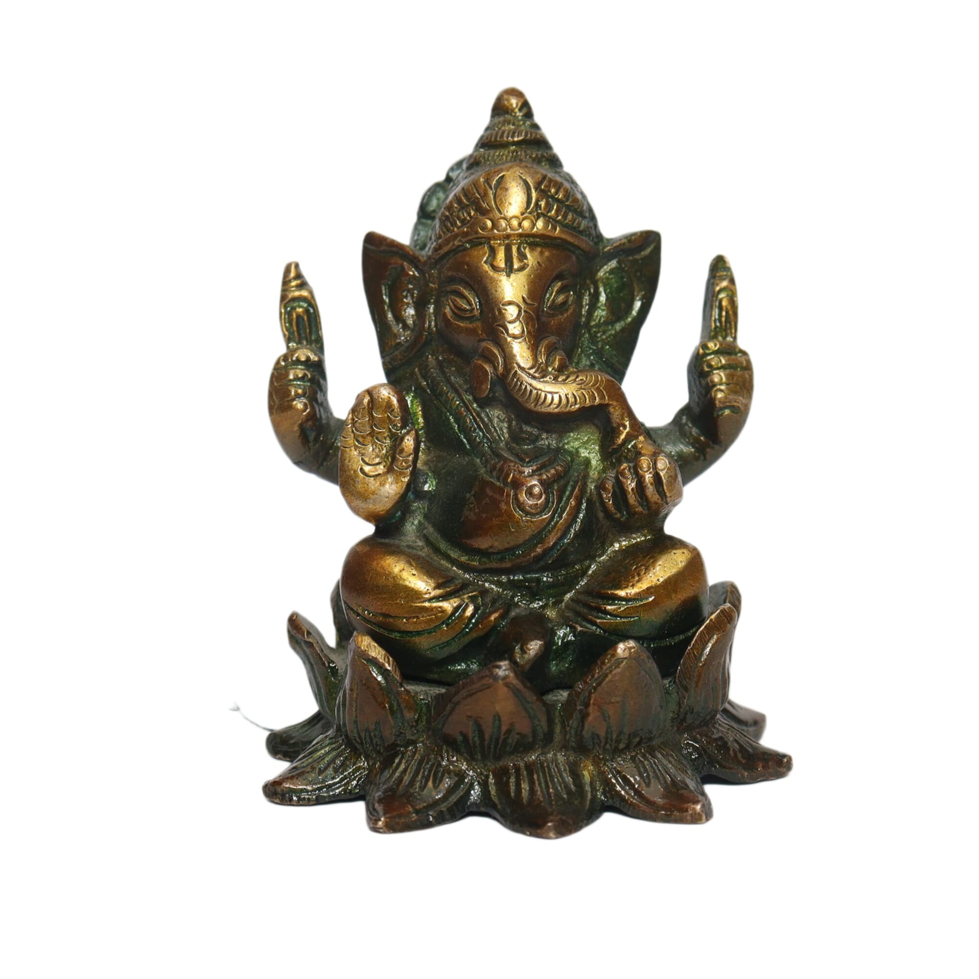 Seven Chakra Handicraft - 8cm Size Lotus Ganesha Statue
