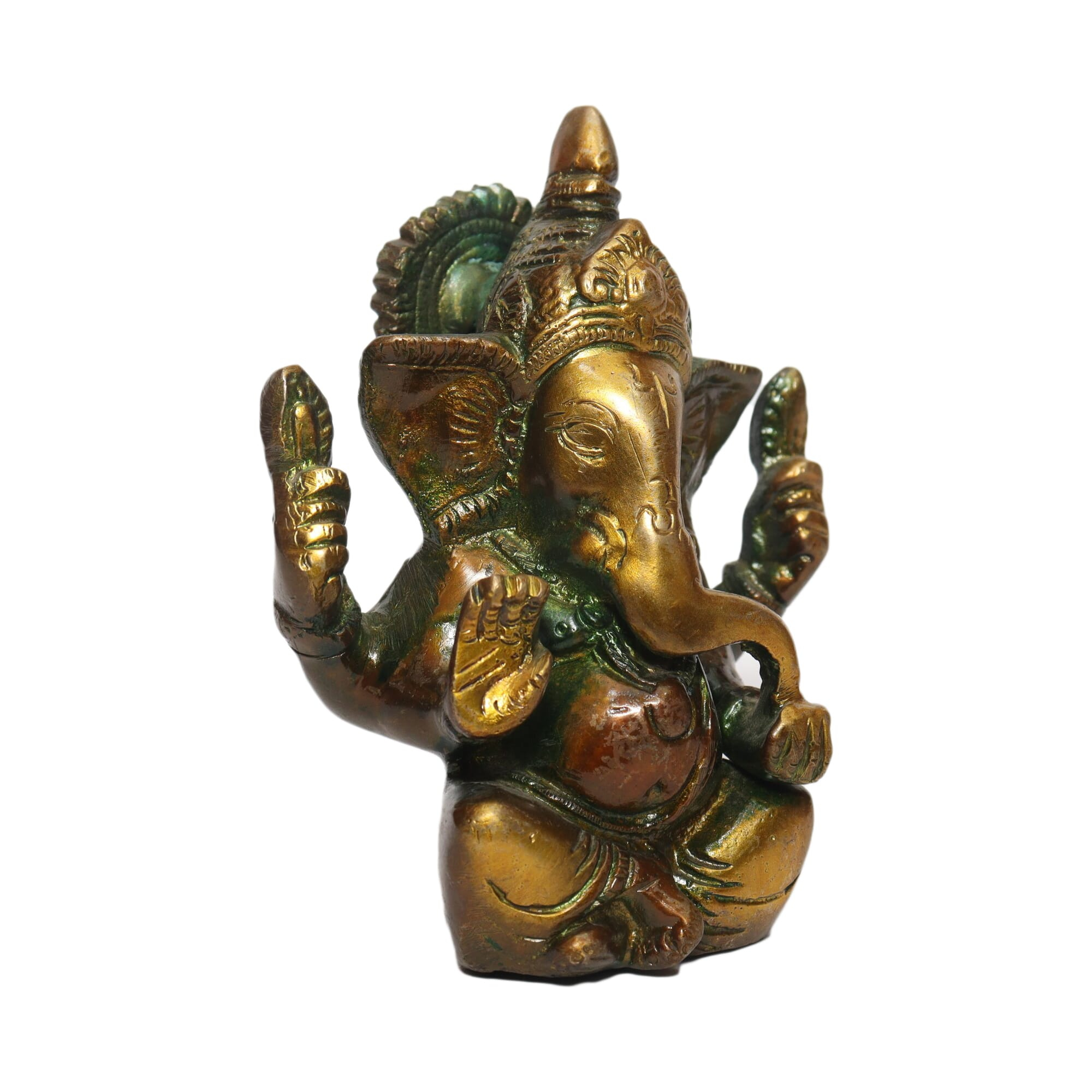 Seven Chakra Handicraft - 12cm Size Chakra Ganesha Golden Color