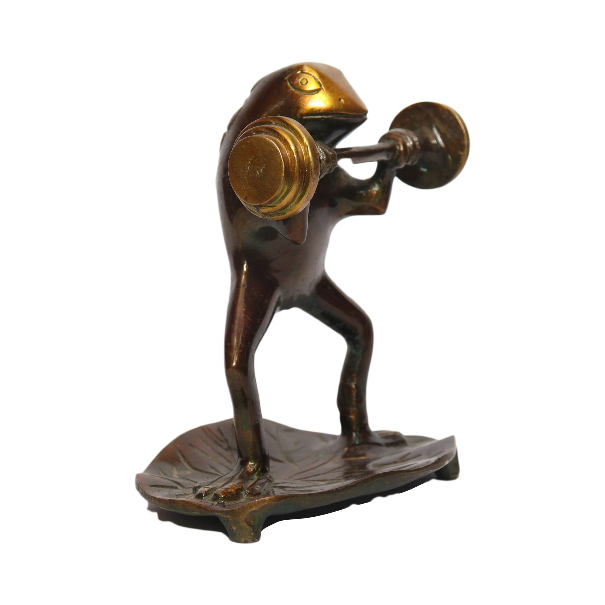 Seven Chakra Handicraft -12cm Size Frog With Barbells