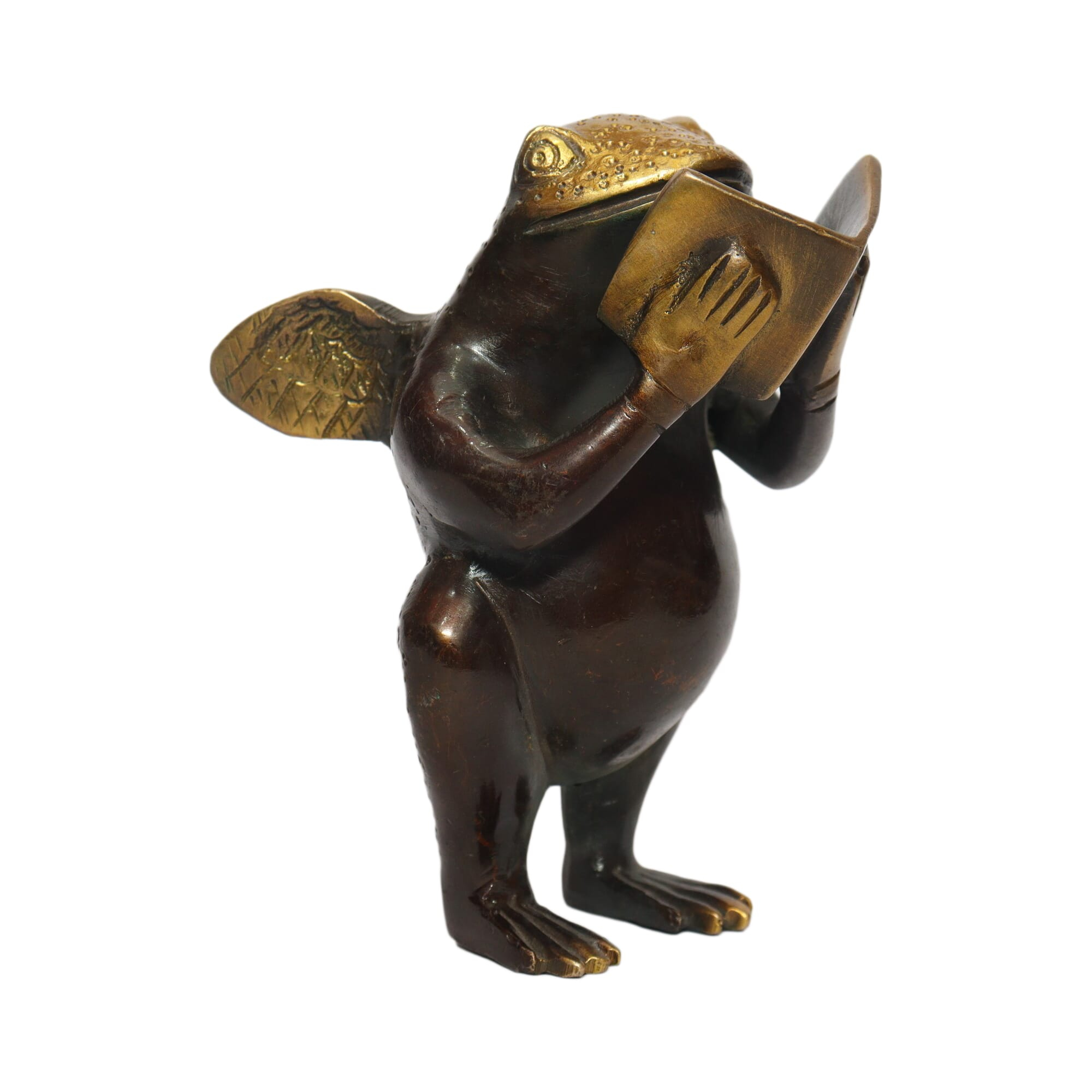 Seven Chakra Handicraft-13cm Size Frog Reading Book Statue