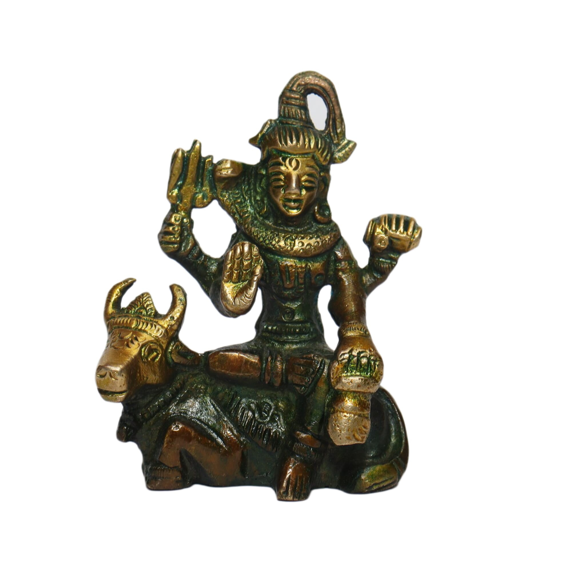 Seven Chakra Handicraft -8cm Size Shiva On Nandi Statue