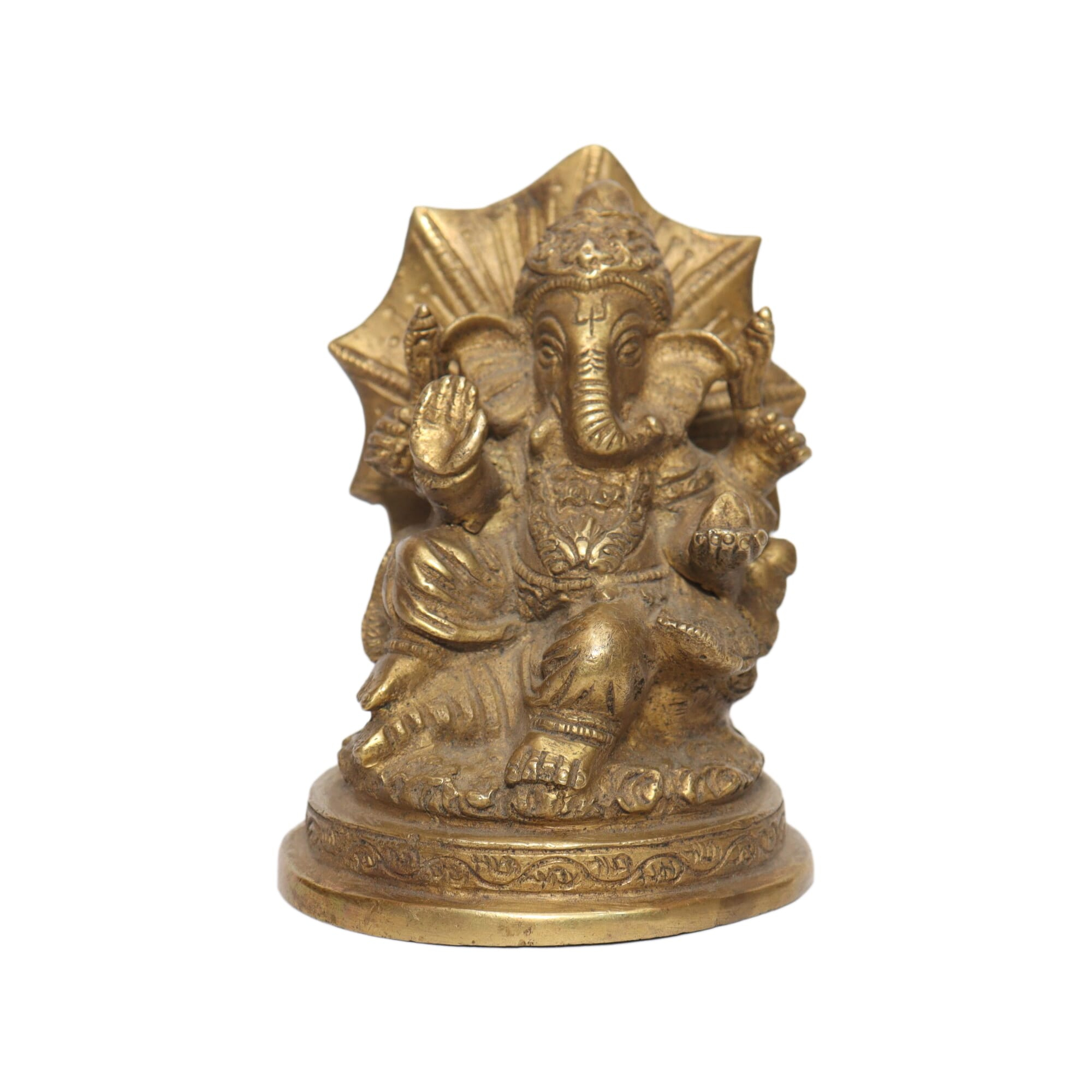 Seven Chakra Handicraft - 10cm Size Sitting Ganesha Statue