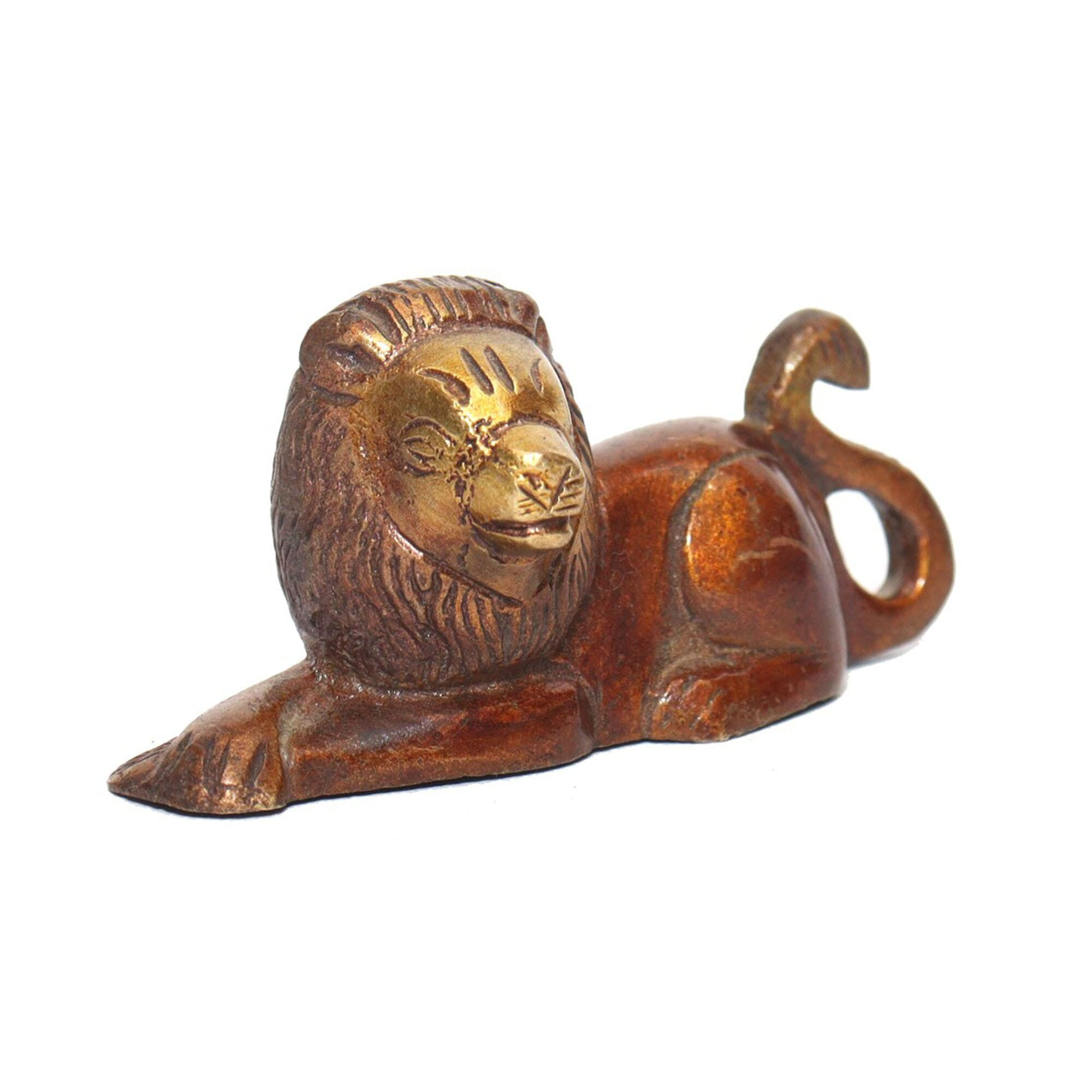 Seven Chakra Handicraft- 8cm Size Sitting Lion Statue