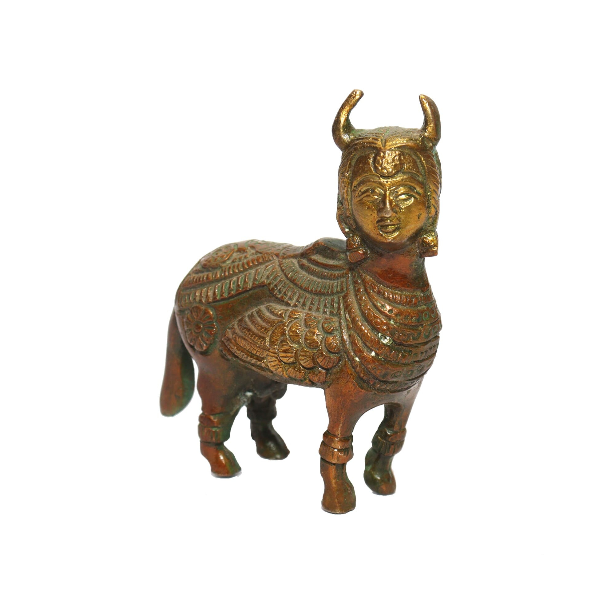 Seven Chakra Handicraft - 10cm Size Kamdhenu Cow Statue