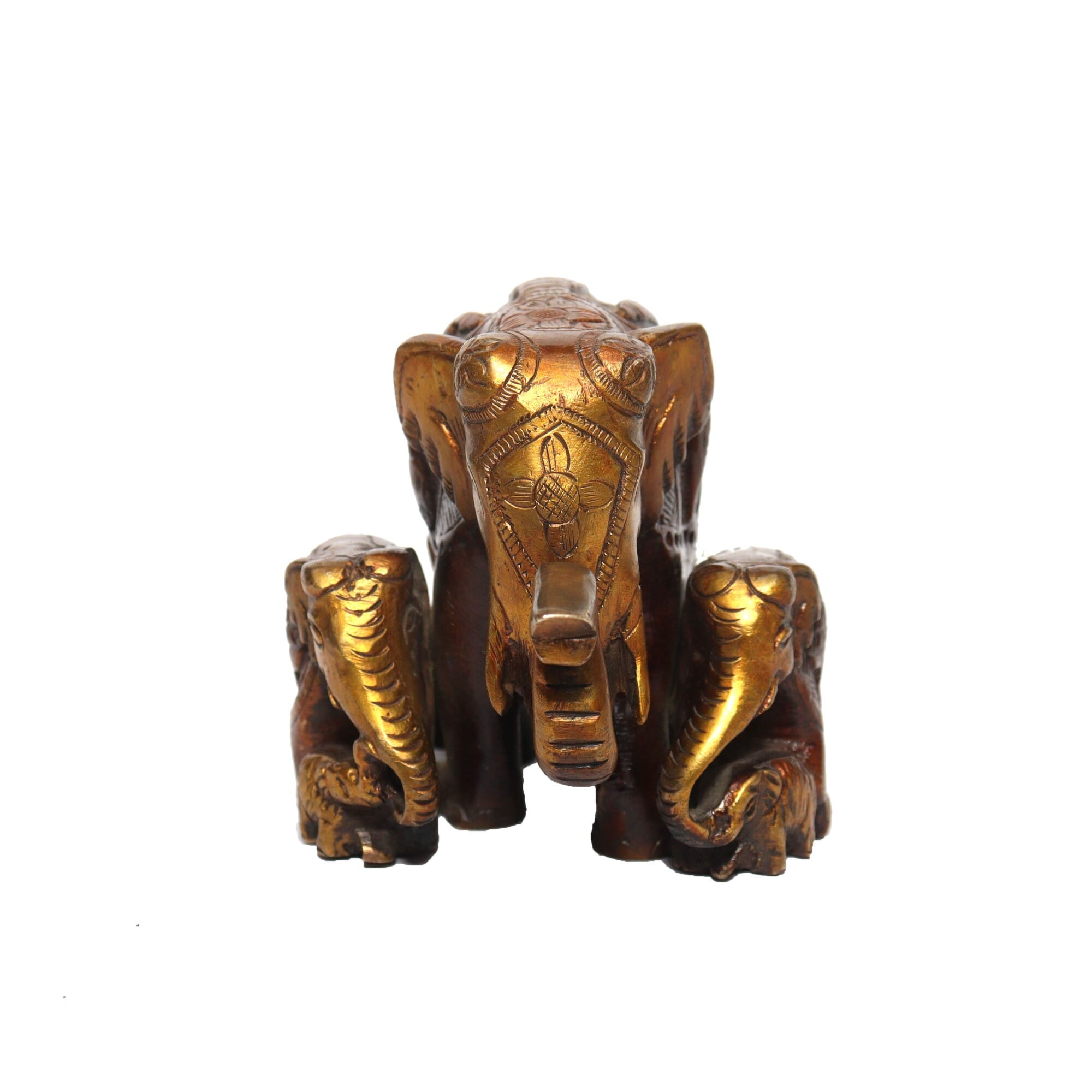 Seven Chakra Handicraft - 10cm Size Elephant Family Statue