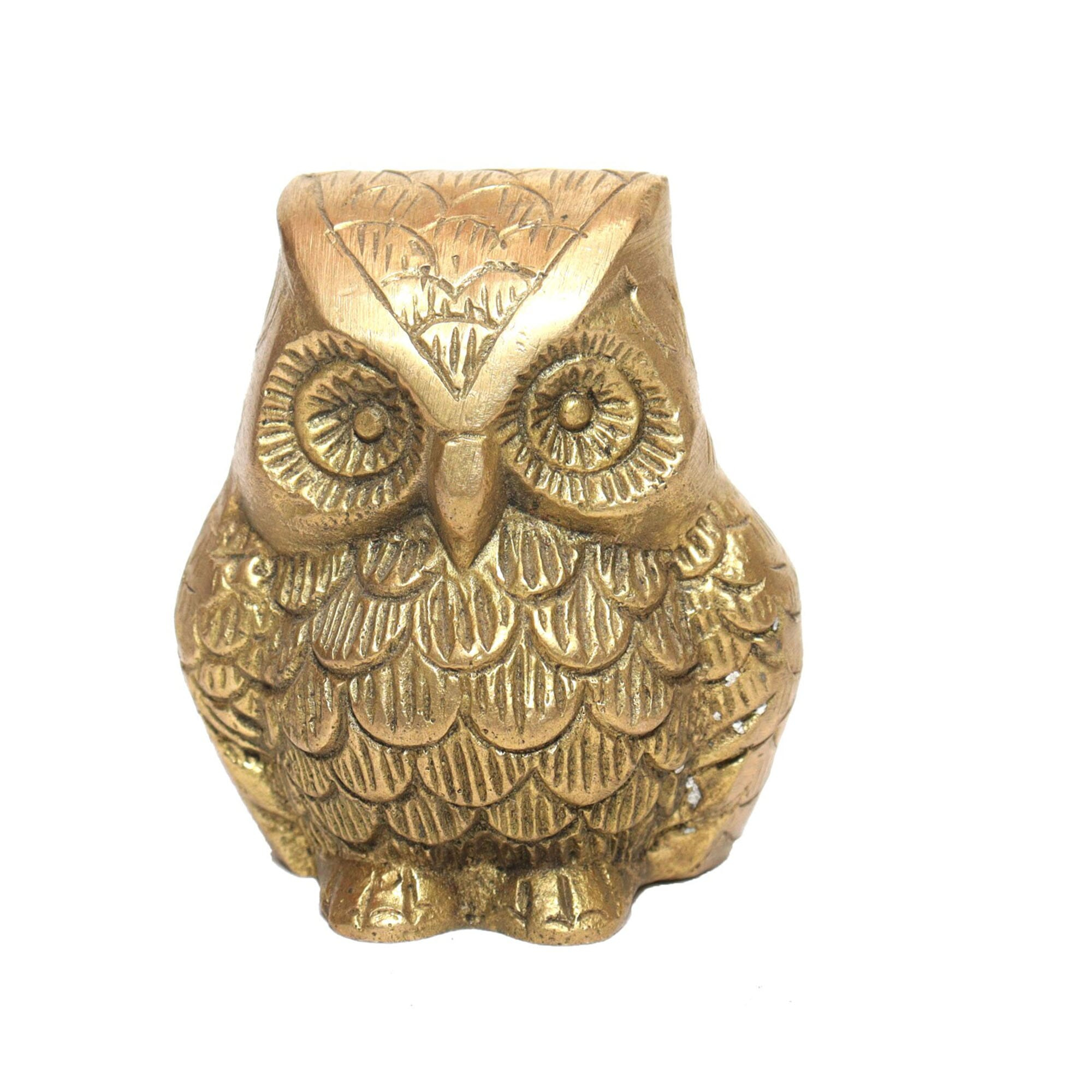 Seven Chakra Handicraft - 7cm Size Feathered Owl Statue