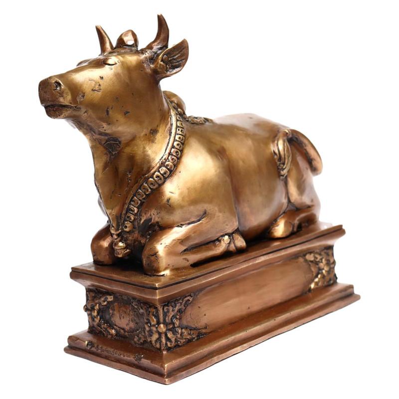 Seven Chakra Handicraft-Golden Ox Decorative Statue / Nandi Statue