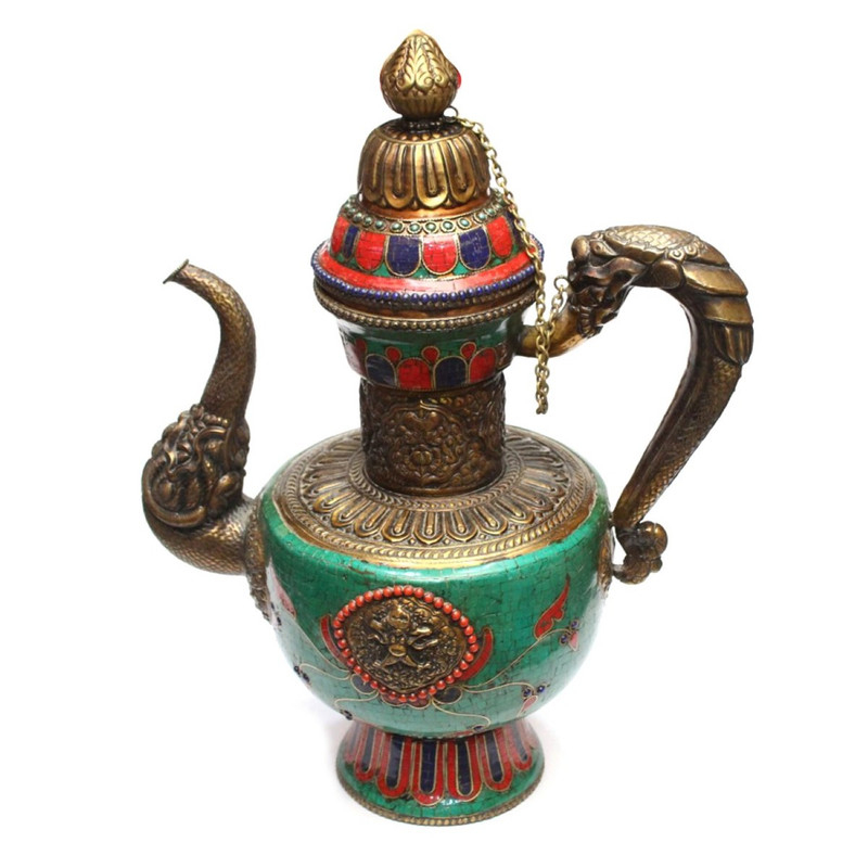 Seven Chakra Handicraft -Green Antique Tibetian Décor Teapot